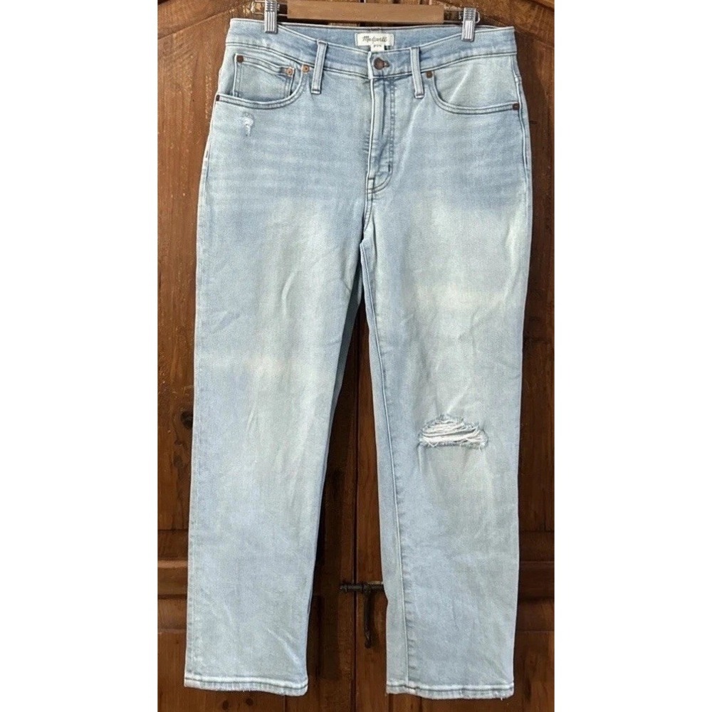 Women's Madewell Mid Rise Classic Straight Denim Jeans Sz 30